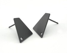 1 pair Trapezoid Earring Stud, Black Painted ...