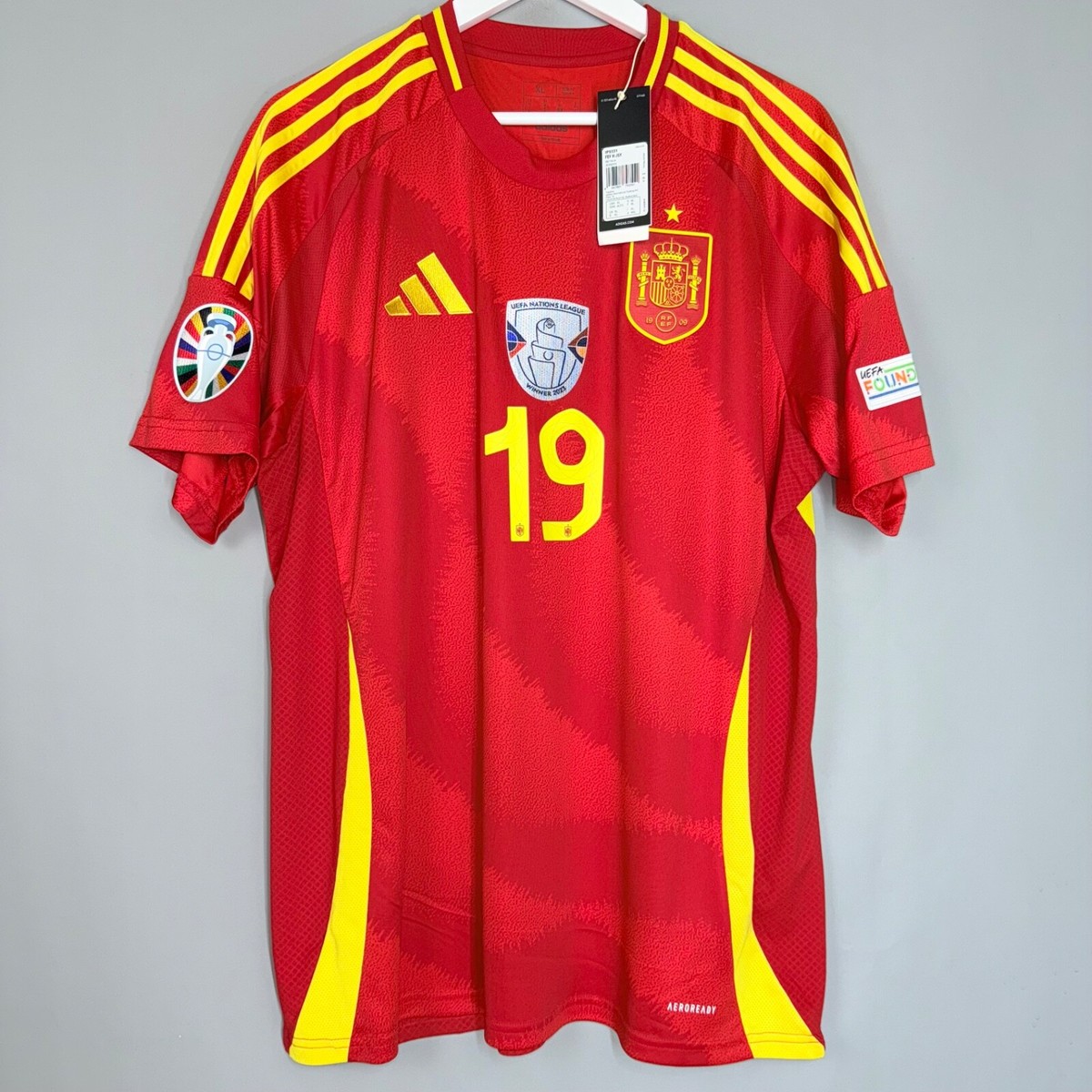 BNWT SPAIN NATIONAL TEAM HOME FOOTBALL JERSEY SHIRT 2024 2025 #19