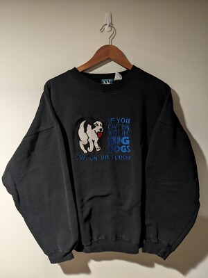 Vintage Y2K Big Dogs If You Can't Run Black Large Sweatshirt | eBay