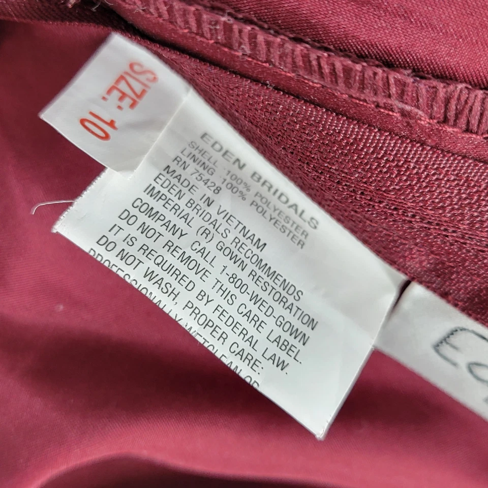 FALDA EDEN MAIDS DAMA DE HONOR O FORMAL TALLA 10 Granate Satinado Foto 4 de 4