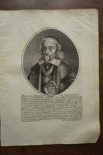 MESSIRE CHARLES DE LAUBESBINE MARQUIS DE CHATEAU NEW... Portrait. Engraving 1650