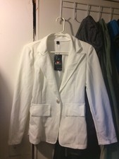 Jacket Blazer White Womens Small New Pretty