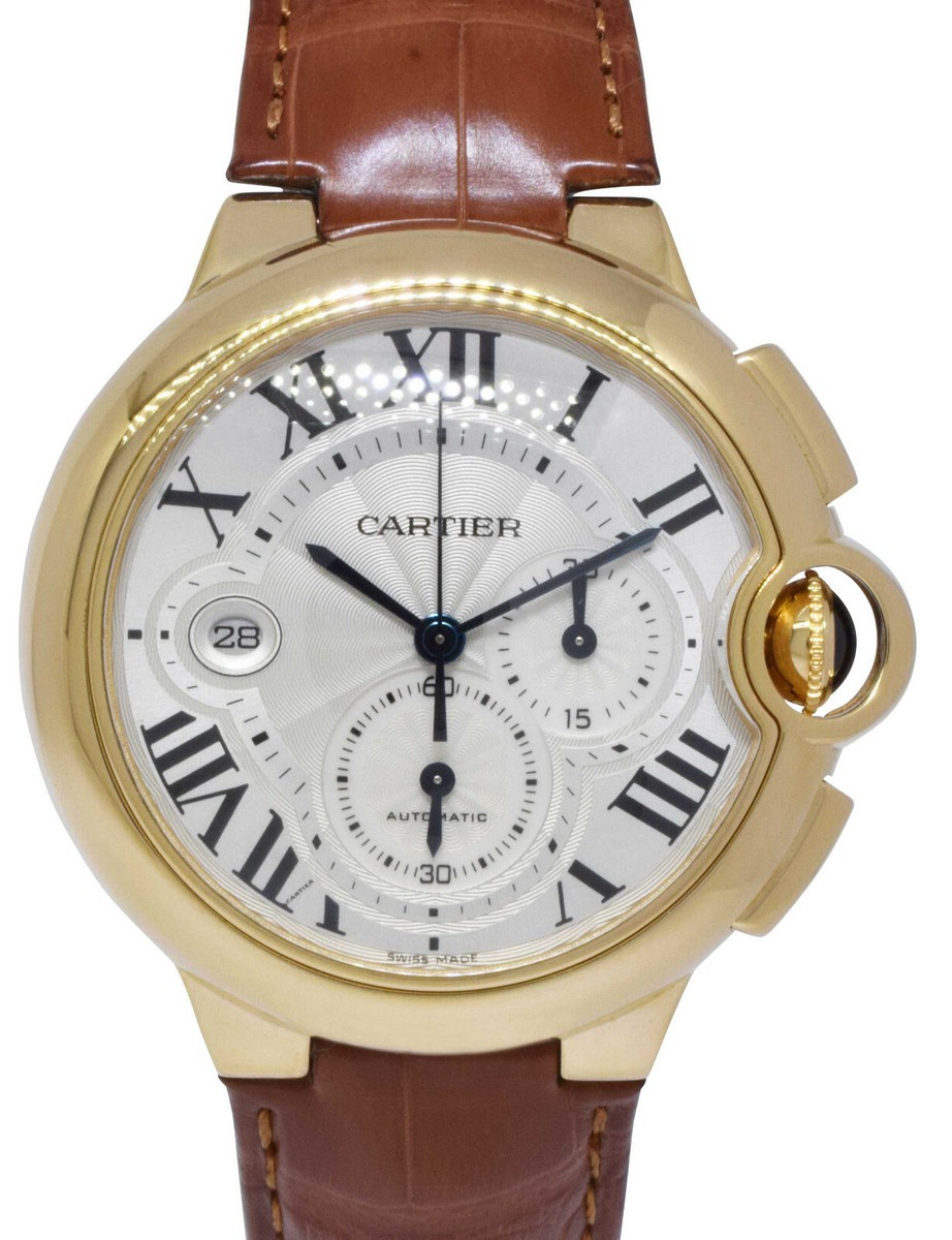 Cartier Ballon Bleu XL 44mm Chronograph 18k Yellow Gold Watch