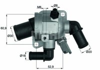 Mahle Thermostat FüR Lancia Musa,Ypsilon; Fiat Qubo,Strada
