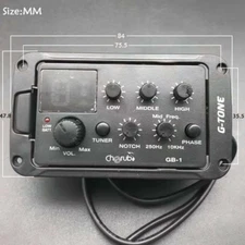 Acoustic Guitar Pickups 3-Bands EQ Equalizer Tuner Preamp Piezo 2023 NEW