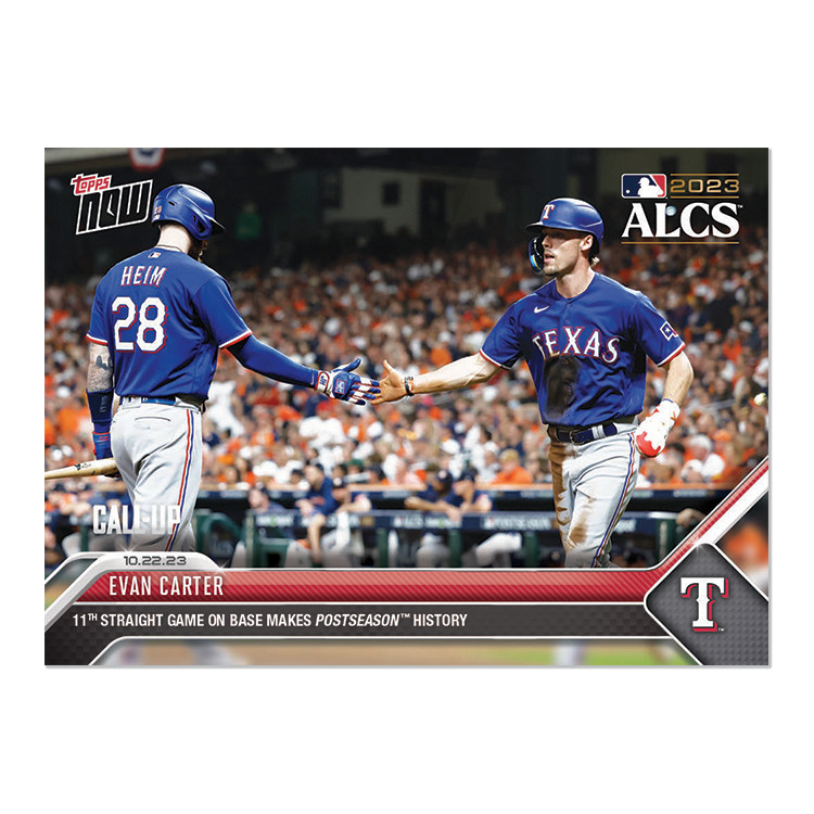 EVAN CARTER XRC 2023 TOPPS NOW #1033 TEXAS RANGERS🔥 (ALCS GAME 6)