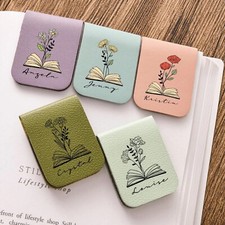 Personalized Magnetic Leather Bookmark with B...