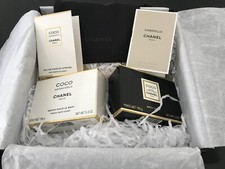 BRAND NEW MINT Authentic Chanel Box Gift Set 2 Bath Soaps 2 Perfumes