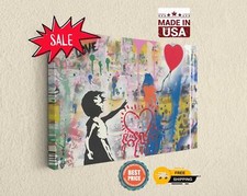 Banksy Graffiti Print Colorful Urban Canvas Wall Decor Museum Quality