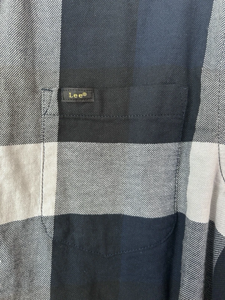 Nuevo Lee a cuadros con botones grande para hombre Foto 2 de 4