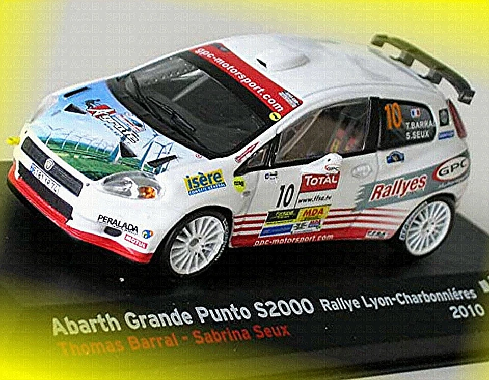 Abarth Grande Punto S2000 Fiat #10 Rallye Lyon-Charb. 2010 Barral Seux 1:43 Ixo - Immagine 3 di 3