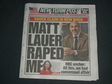 2019 OCTOBER 10 NEW YORK POST NEWSPAPER- MATT LAUER RAPED ME, SAYS BROOKE NEVLIS