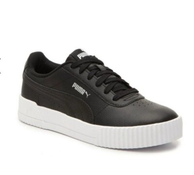 Puma Carina Platform Women s Soft Foam Sneakers Black White Size 7 NEW