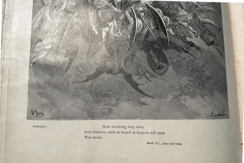 Milton's PARADISE LOST English Book Epic Poem Gustave Dore Illustrator Hardcover - Picture 5 of 22