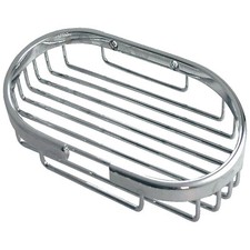 Schwammkorb Duschkorb Duschablage halbrund 200 x 120 mm messing verchromt