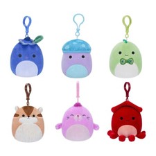 Set 6 Squishmallows 2023 FALL edition 3.5" Clip On Keychain Mini Plush Doll