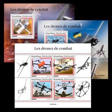 War Combat Drones MNH Stamps 2022 Togo M/S + 2 S/S