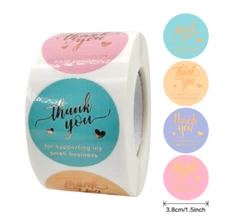 40 THANK YOU FOR SUPPORTING MY SMALL BUSINESS ENVELOPE SEALS LABELS STICKERS 1.5