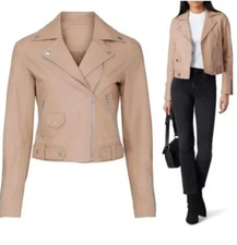 Slate & Willow Leather Moto Jacket Classic Nude Size Large ~new Without Tags