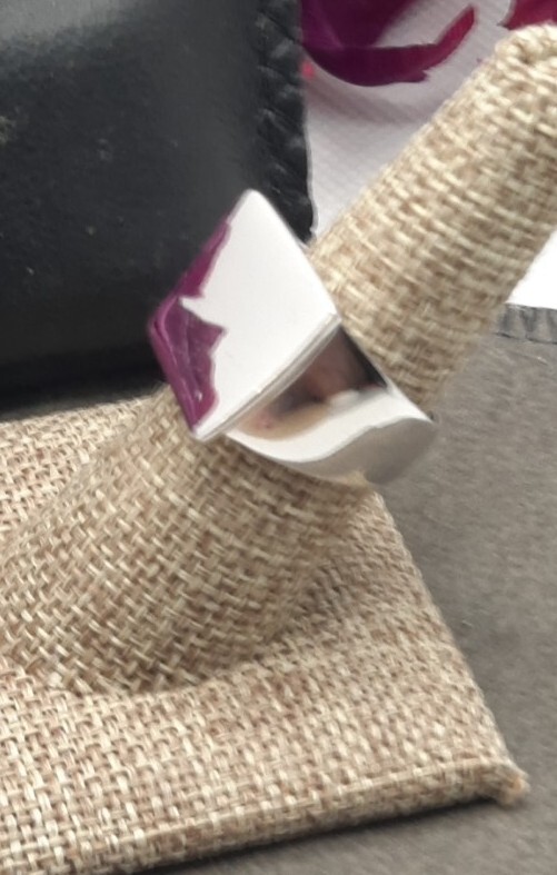 Ferroni Abstract Square Tablet Ring, Sterling Sil… - image 2