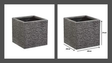 Strata Grey Brick Stone Looking Plastic Planter - 32cm or 38 cm or Trough