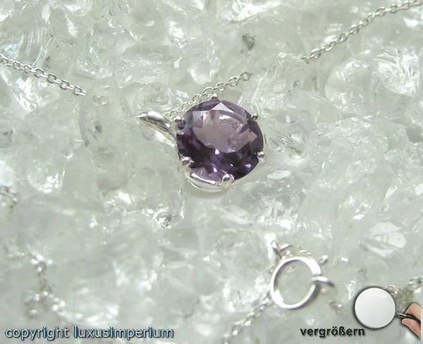Amethystcollier*Silbercollier Collier in aus 925 Silber mit Amethyst Länge 43 cm - Bild 2 von 4