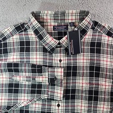 NWT Roundtree  Yorke Portuguese Flannel Shirt Men 4XB Black White Red Plaid