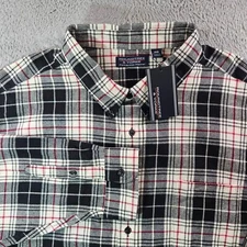 NWT Roundtree & Yorke Portuguese Flannel Shirt Men 4XB Black White Red Plaid
