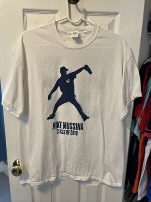 Mike Mussina New York Yankees Hall of Fame class of 2019 Men s White Shirt XL