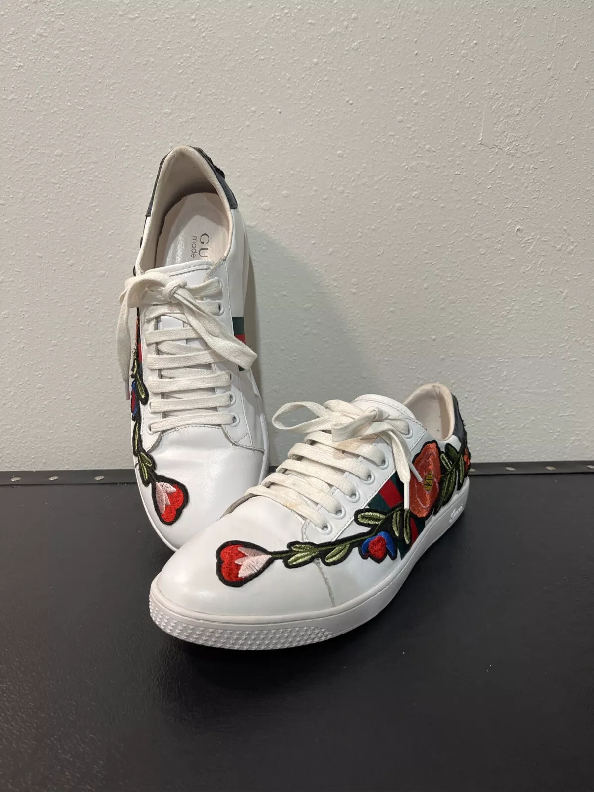 Baskets femme Gucci Ace brodées fleurs taille 265 9 1/2