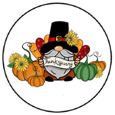 GNOME THANKSGIVING ENVELOPE SEALS LABELS STICKERS PARTY FAVORS