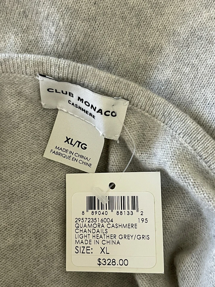 Suéter de cachemir para mujer Club Monaco gris jaspeado claro venta al por menor $328 Foto 4 de 4