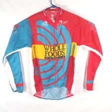 Aussie Cycling Windbreaker Jacket Men Lg Whole Food Houston Sport Med Center VTG