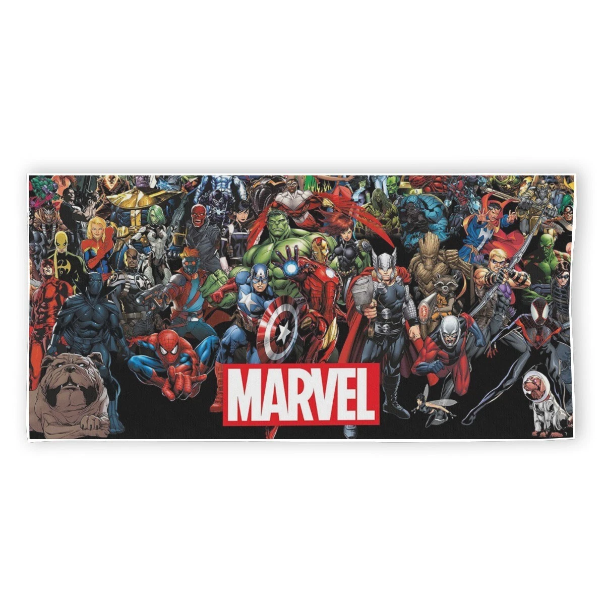 Marvel Comics Super Heroes Bed & Beach Towel Rectangular Bath & Swim Towel
