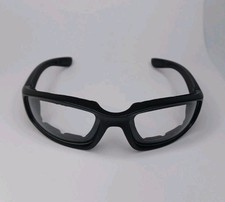 Motorcycle Riding Cycling Goggles Glasses Clear Lenses Black Plastic Frame