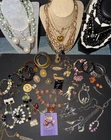 VTG Costume Jewelry Lot Avon AJC Goldstone Cameo 15+ Brooches Rings Bracelets