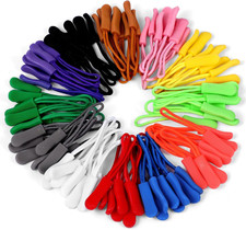 120 Pcs Zipper Pull Replacement Kit Colorful Cord Pull Tabs for Jackets Luggage