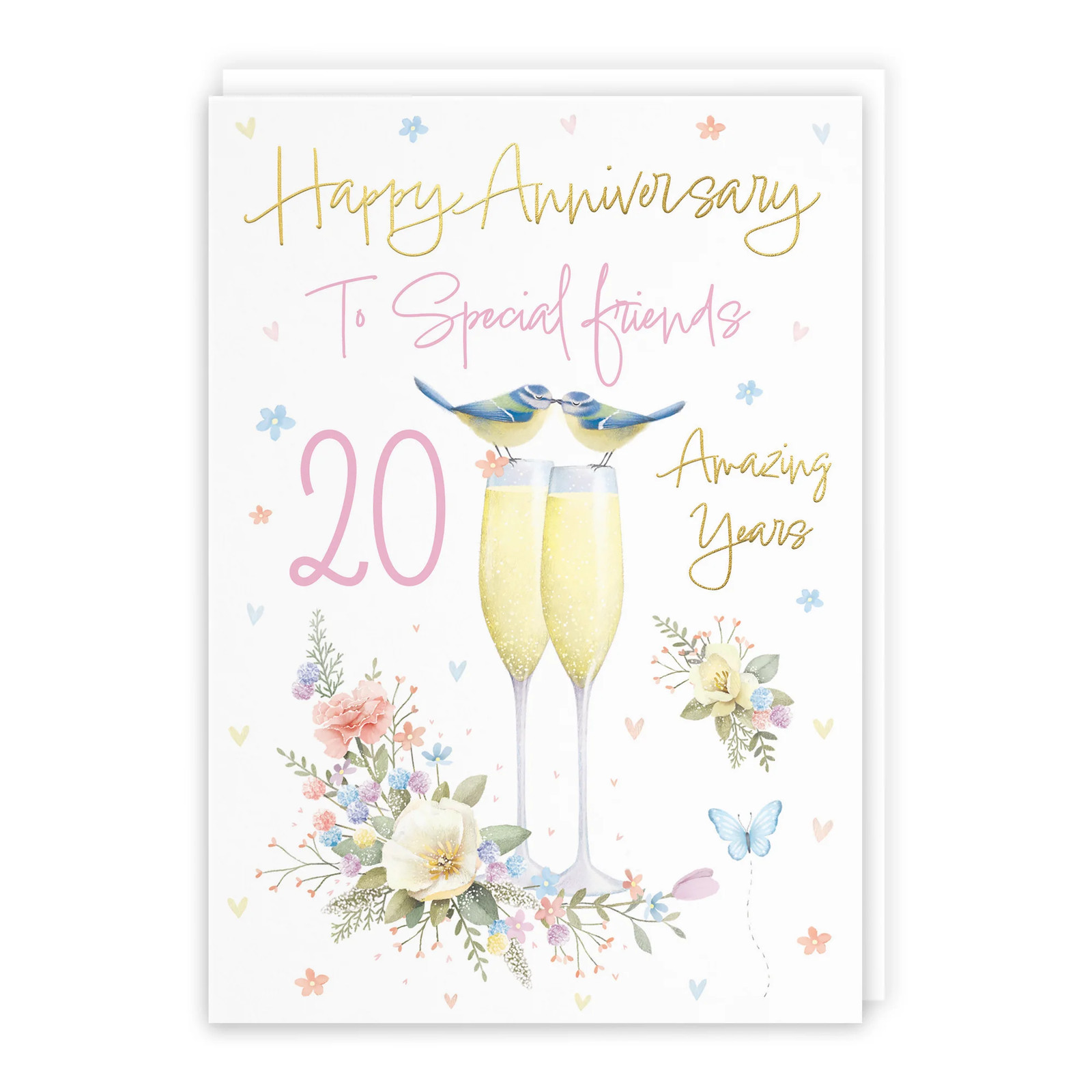 20th Special Friends Anniversary Card Champagne Flutes Milo's Gallery