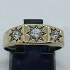 2Ct Round Cut Real Moissanite Gypsy Style Engagement Ring 14k Yellow Gold Plated