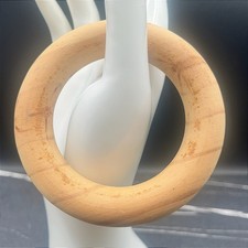 Vintage 70s Boho Hippie Lucite Bangle Bracelet Slip-on Beech Chunky Jewelry