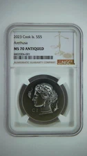 2023 Cook Islands Arethusa Antiqued 1 oz silver coin NGC MS70