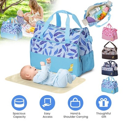 5Pcs Spacious Diaper Bags Set Multiple Pockets For Organized Baby Care Supplies