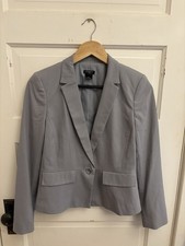 Ann Taylor Women s Gray One Button Blazer Stretch Lined Size 6P