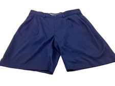 Roundtree Yorke Shorts Mens 32 Blue Pleated Performance