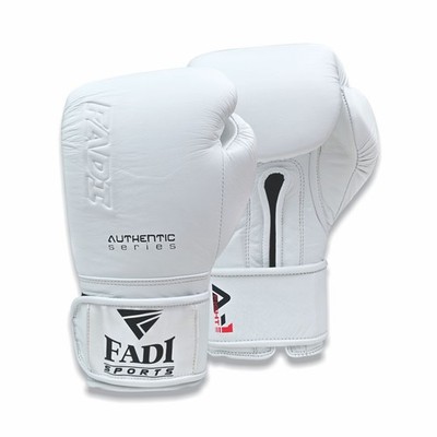 FADI A1 Elite 10oz Boxing Gloves Full Grain Leather Pro Fight White