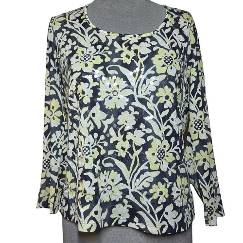 Floral Sequin Embellished Blouse Size Medium