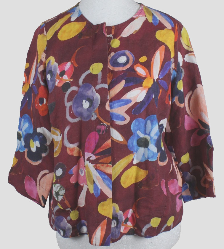 Blusa Tunica 100% Lino Dama Talla M (38), Muy Buen Estado