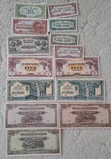 Malaya Japanese Occupation series + extra 1000 100 10 5 1 dollars 50 10 5 1 cent