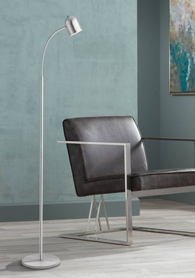 Lite Source Tiara 51'' Brushed Nickel Modern LED Gooseneck Floor Lamp
