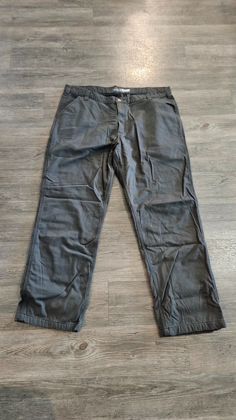 Carhartt Pants Mens 42x32 Rugged Flex Relaxed Fit Canvas Lined BN3342-M Grey